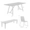 Armen Living Koala Shasta and Camino 5 Piece Outdoor Dining Set in Dark Eucalyptus Wood with Gray Rope 840254333833 - alternate 2